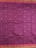 Narayanpet pattu saree allover zari checks and zari border with contrast pallu and blouse