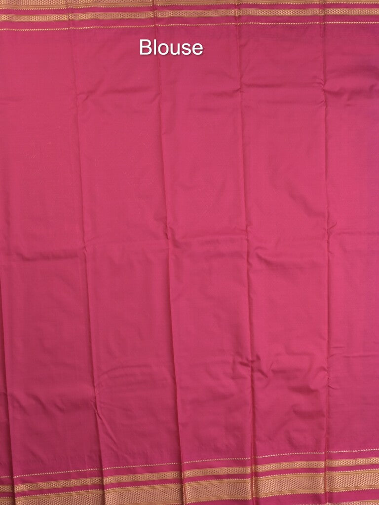 Narayanpet pattu saree allover zari checks and zari border with contrast pallu and blouse