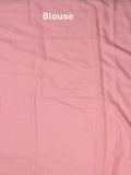 Chiffon fancy saree baby pink color allover embroidery & embroidery border with running pallu and plain blouse
