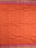 Narayanpet pattu saree allover zari checks and zari border with contrast pallu and blouse