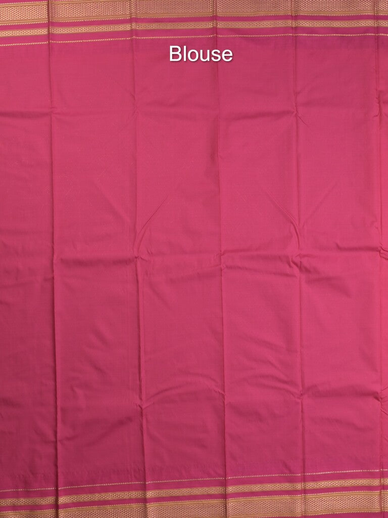 Narayanpet pattu saree allover zari checks and zari border with contrast pallu and blouse