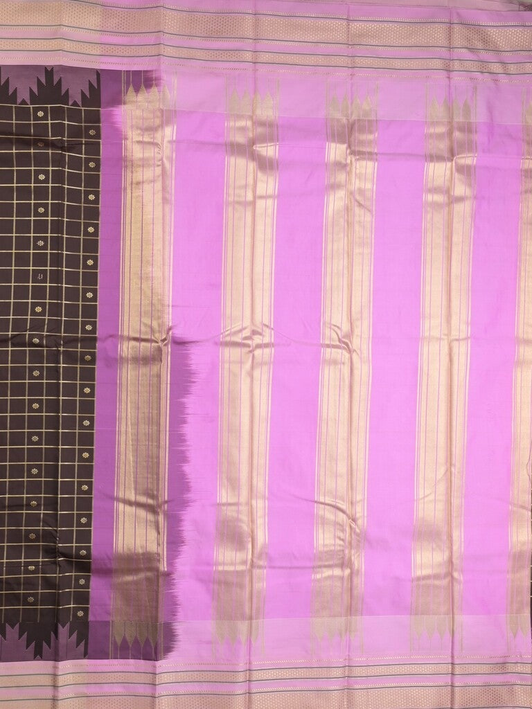 Narayanpet pattu saree allover zari checks and zari border with contrast pallu and blouse