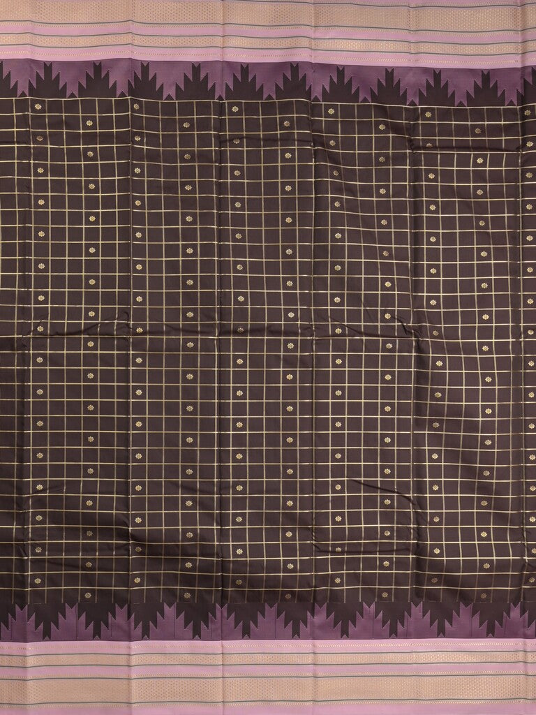 Narayanpet pattu saree allover zari checks and zari border with contrast pallu and blouse