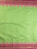 Narayanpet pattu saree allover zari checks and zari border with contrast pallu and blouse