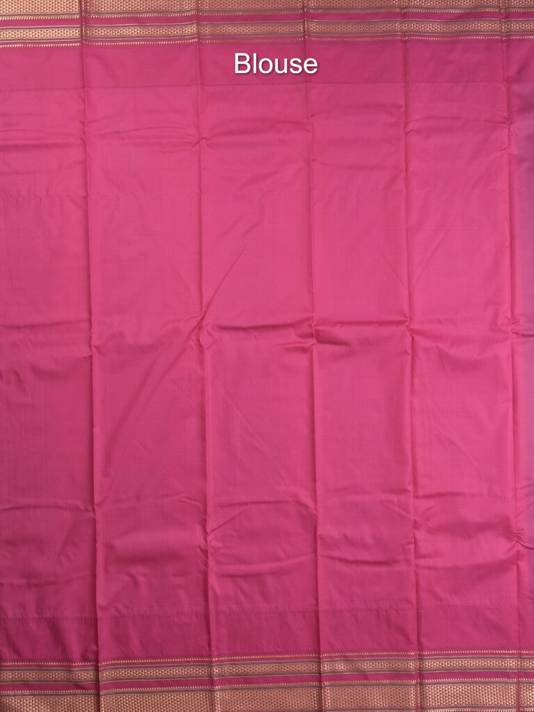 Narayanpet pattu saree allover zari checks and zari border with contrast pallu and blouse