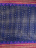 Narayanpet pattu saree allover zari checks and zari border with contrast pallu and blouse