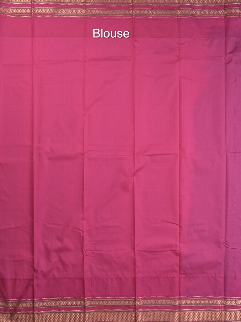 Narayanpet pattu saree allover zari checks and zari border with contrast pallu and blouse