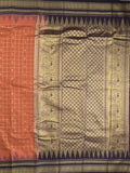 Narayanpet pattu saree allover zari checks and zari border with contrast pallu and blouse