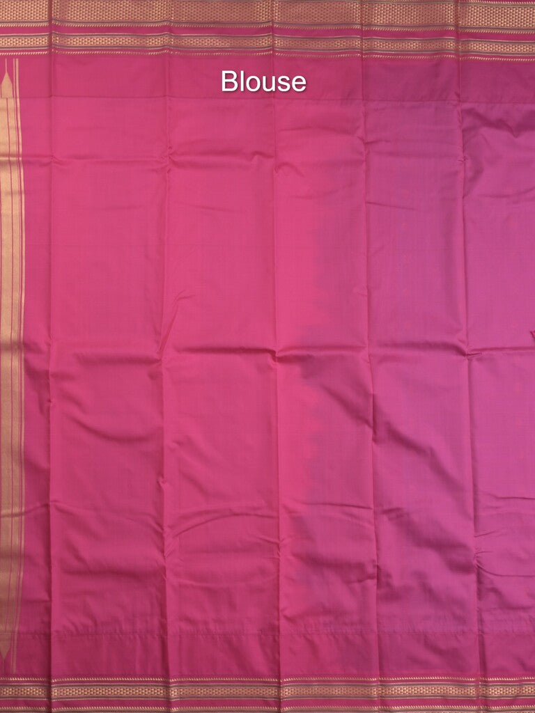 Narayanpet pattu saree allover zari checks and zari border with contrast pallu and blouse