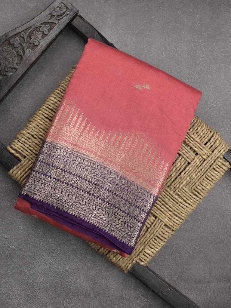 Maheshwari fancy saree allover zari motifs with zari border with contrast blouse