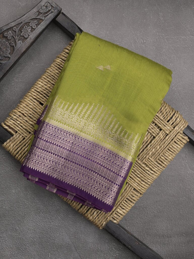Maheshwari fancy saree allover zari motifs with zari border with contrast blouse