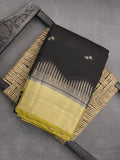Maheshwari fancy saree allover zari motifs with zari border with contrast blouse