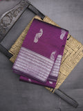 Mangalagiri fancy saree violet color allover zari motifs & zari border with rich pallu and plain blouse