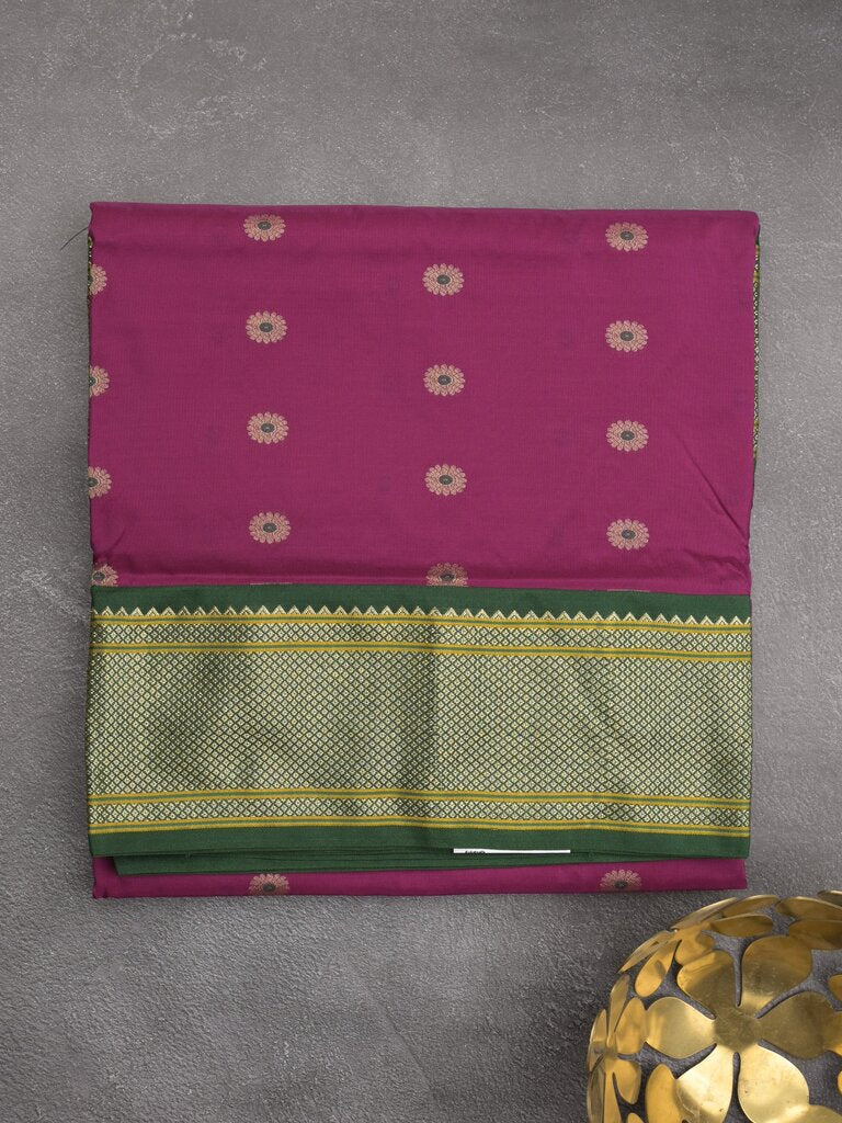 Narayanpet pattu saree allover zari motifs with paithani pallu and contrast blouse