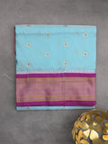 Narayanpet pattu saree allover zari motifs with paithani pallu and contrast blouse