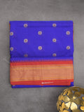 Narayanpet pattu saree allover zari motifs with paithani pallu and contrast blouse