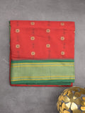 Narayanpet pattu saree allover zari motifs with paithani pallu and contrast blouse