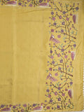 Tussar fancy saree with embroidery border and attached plain blouse