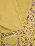 Tussar fancy saree with embroidery border and attached plain blouse