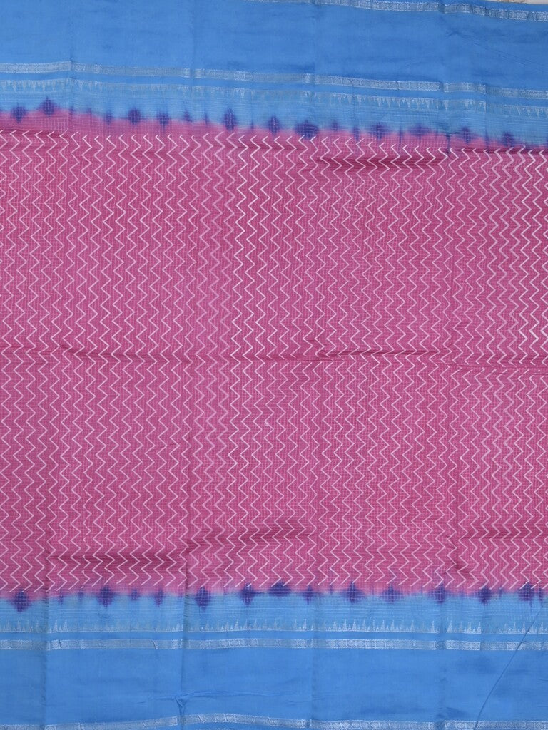 Mangalagiri fancy saree purple color allover stripes & zari border with striped pallu and printed blouse