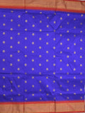 Narayanpet pattu saree allover zari motifs with paithani pallu and contrast blouse