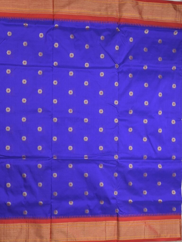 Narayanpet pattu saree allover zari motifs with paithani pallu and contrast blouse