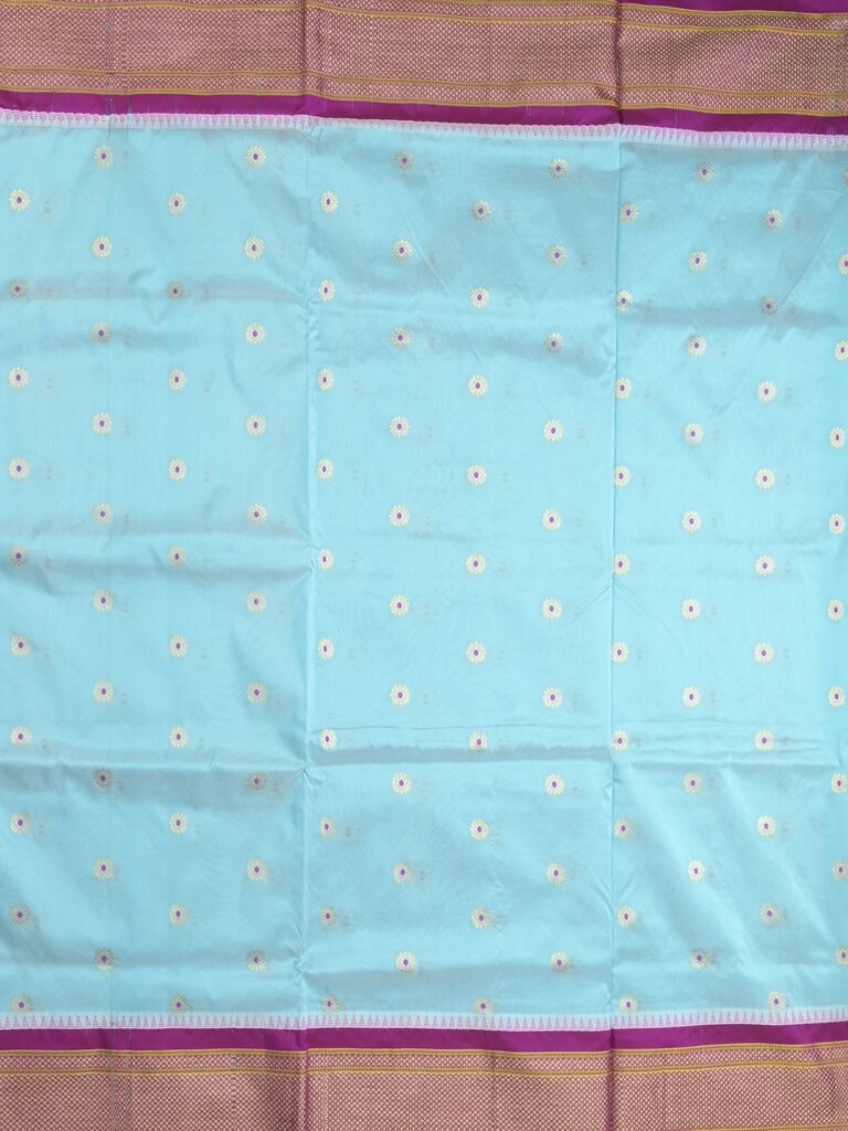 Narayanpet pattu saree allover zari motifs with paithani pallu and contrast blouse