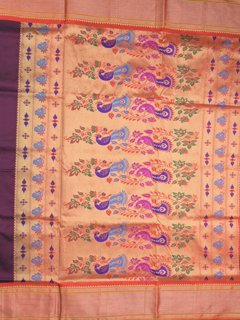 Narayanpet pattu saree allover zari motifs with paithani pallu and contrast blouse