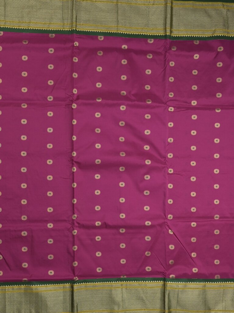 Narayanpet pattu saree allover zari motifs with paithani pallu and contrast blouse