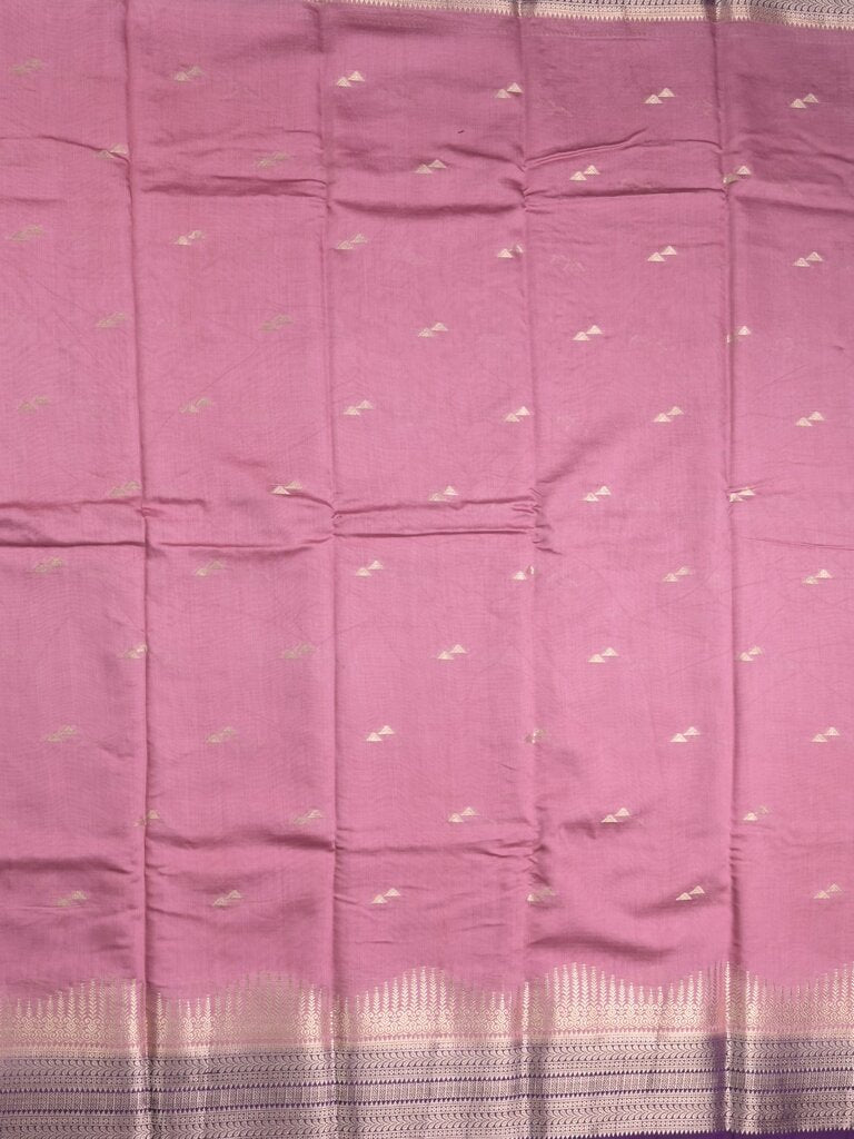 Maheshwari fancy saree allover zari motifs with zari border with contrast blouse