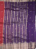 Maheshwari fancy saree allover zari motifs with zari border with contrast blouse