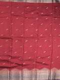 Maheshwari fancy saree allover zari motifs with zari border with contrast blouse