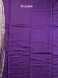 Raw mango pattu saree peacock green color allover zari weaves & zari border with zari pallu and plain blouse