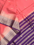 Maheshwari fancy saree allover zari motifs with zari border with contrast blouse