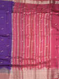 Maheshwari fancy saree allover zari motifs with zari border with contrast blouse