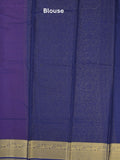 Georgette fancy saree purple color allover weaves & zari border with rich pallu and plain blouse