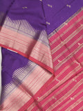 Maheshwari fancy saree allover zari motifs with zari border with contrast blouse