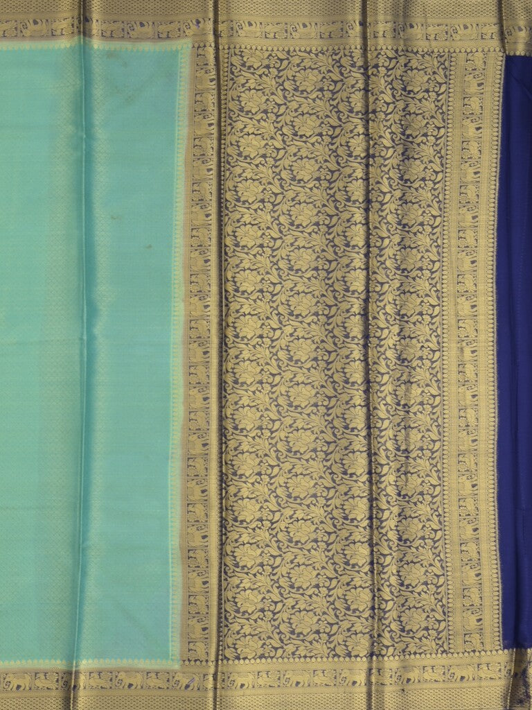 Georgette fancy saree lux green color allover weaves & zari border with rich pallu and plain blouse