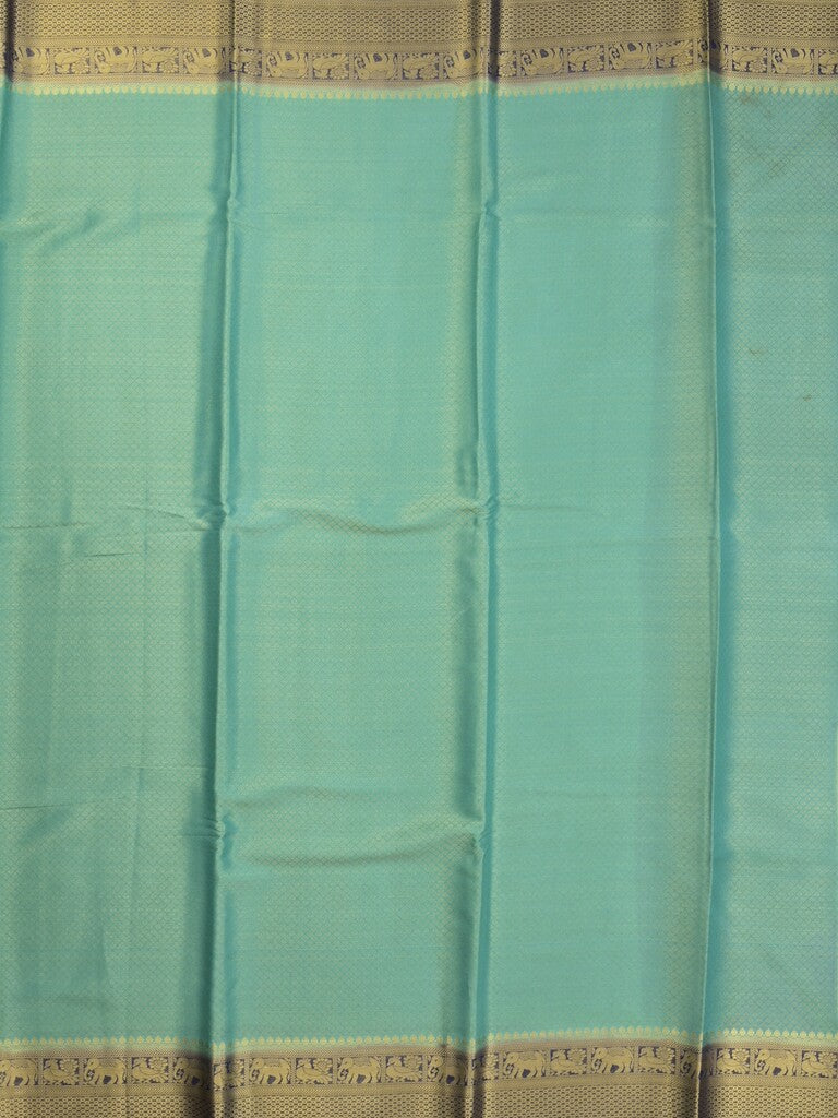 Georgette fancy saree lux green color allover weaves & zari border with rich pallu and plain blouse