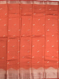 Maheshwari fancy saree allover zari motifs with zari border with contrast blouse
