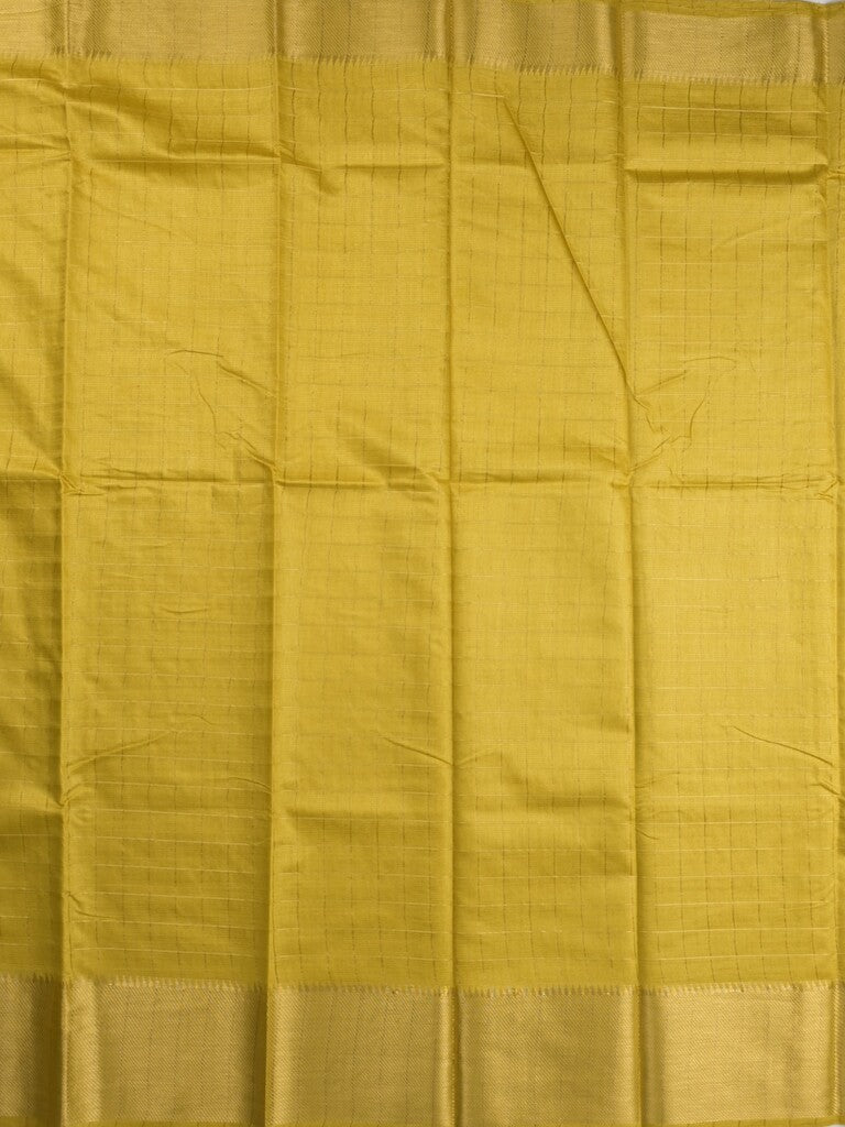 Bhagalpur fancy saree allover checks and zari border with self pallu and attached blouse