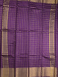 Bhagalpur fancy saree allover checks and zari border with self pallu and attached blouse
