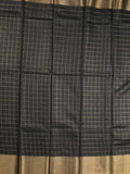 Bhagalpur fancy saree allover checks and zari border with self pallu and attached blouse