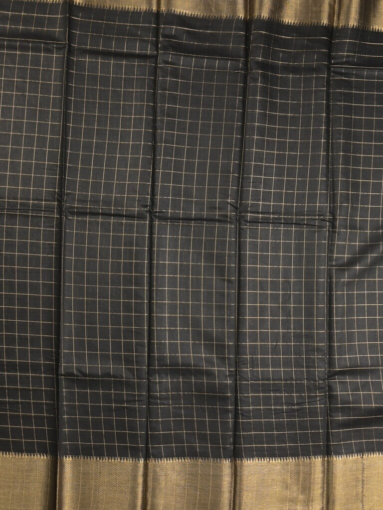 Bhagalpur fancy saree allover checks and zari border with self pallu and attached blouse