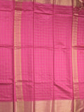 Bhagalpur fancy saree allover checks and zari border with self pallu and attached blouse
