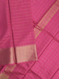 Bhagalpur fancy saree allover checks and zari border with self pallu and attached blouse
