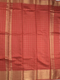 Bhagalpur fancy saree allover checks and zari border with self pallu and attached blouse