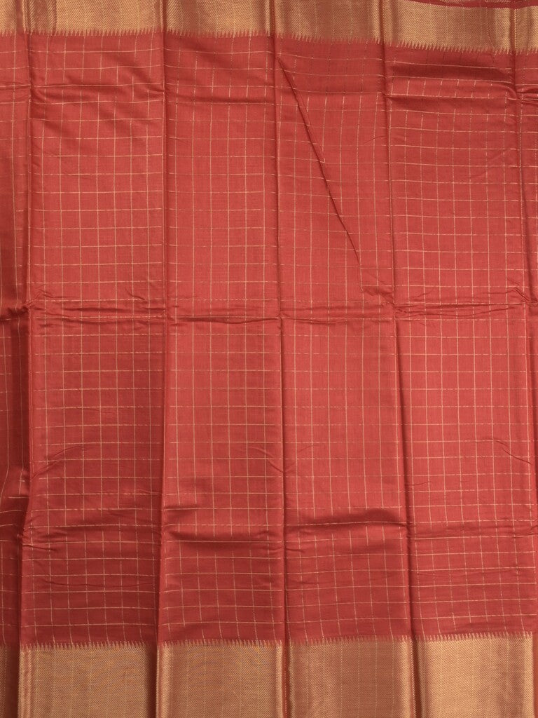 Bhagalpur fancy saree allover checks and zari border with self pallu and attached blouse