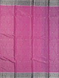 Georgette fancy saree purple color allover weaves & zari border with rich pallu and plain blouse