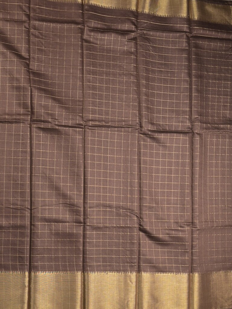 Bhagalpur fancy saree allover checks and zari border with self pallu and attached blouse